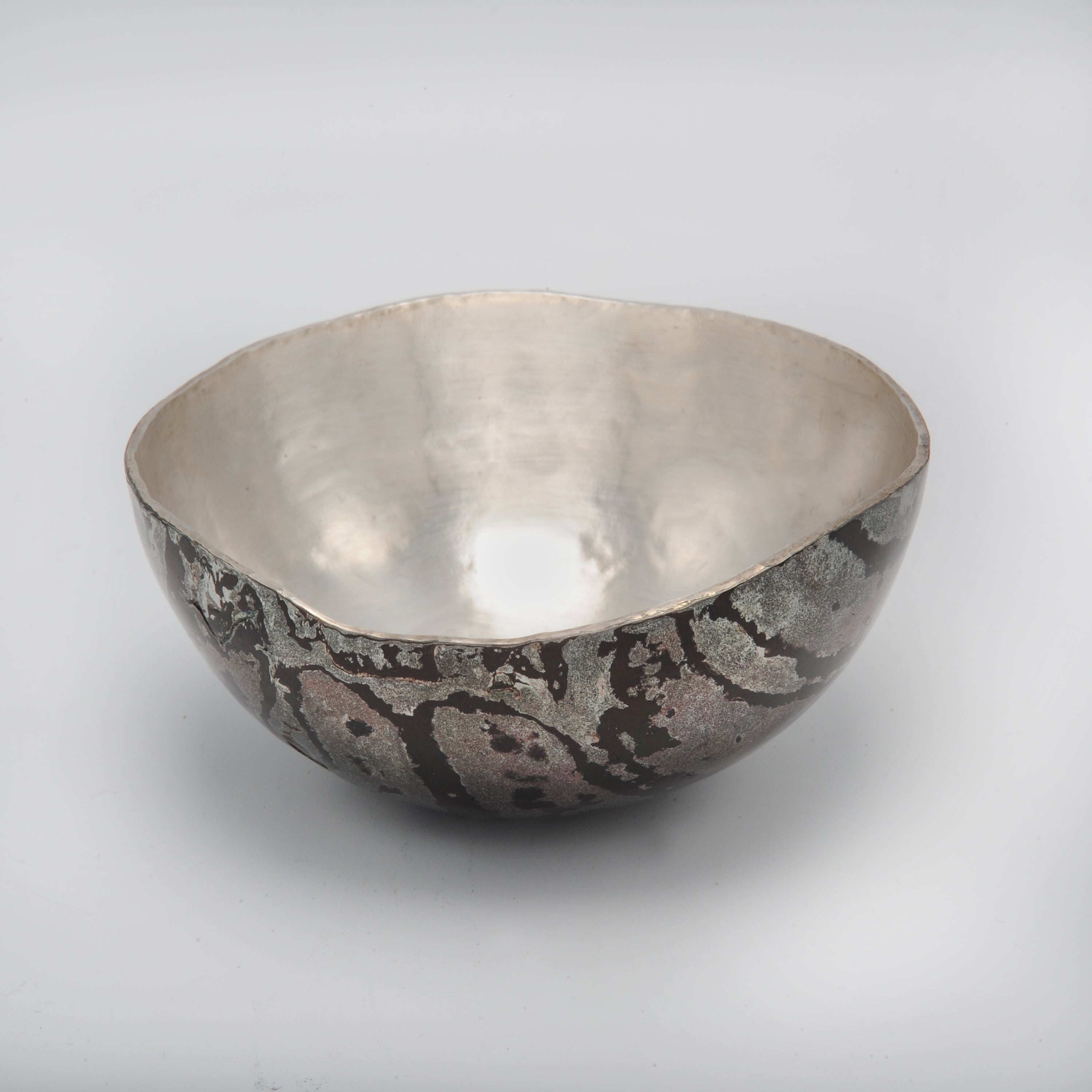 Sterling silver and woodgrain-effect Mokume Gane Bowl