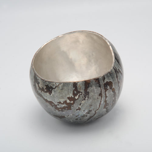 Sterling silver and woodgrain-effect Mokume Gane Tumbler
